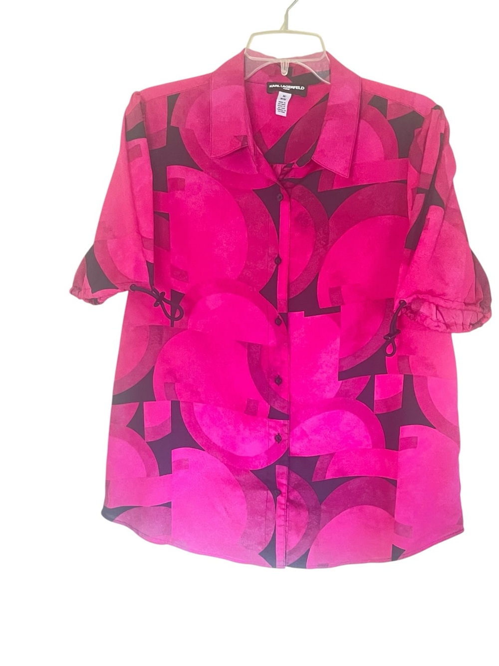 Karl Lagerfeld Pink Button-Down Blouse